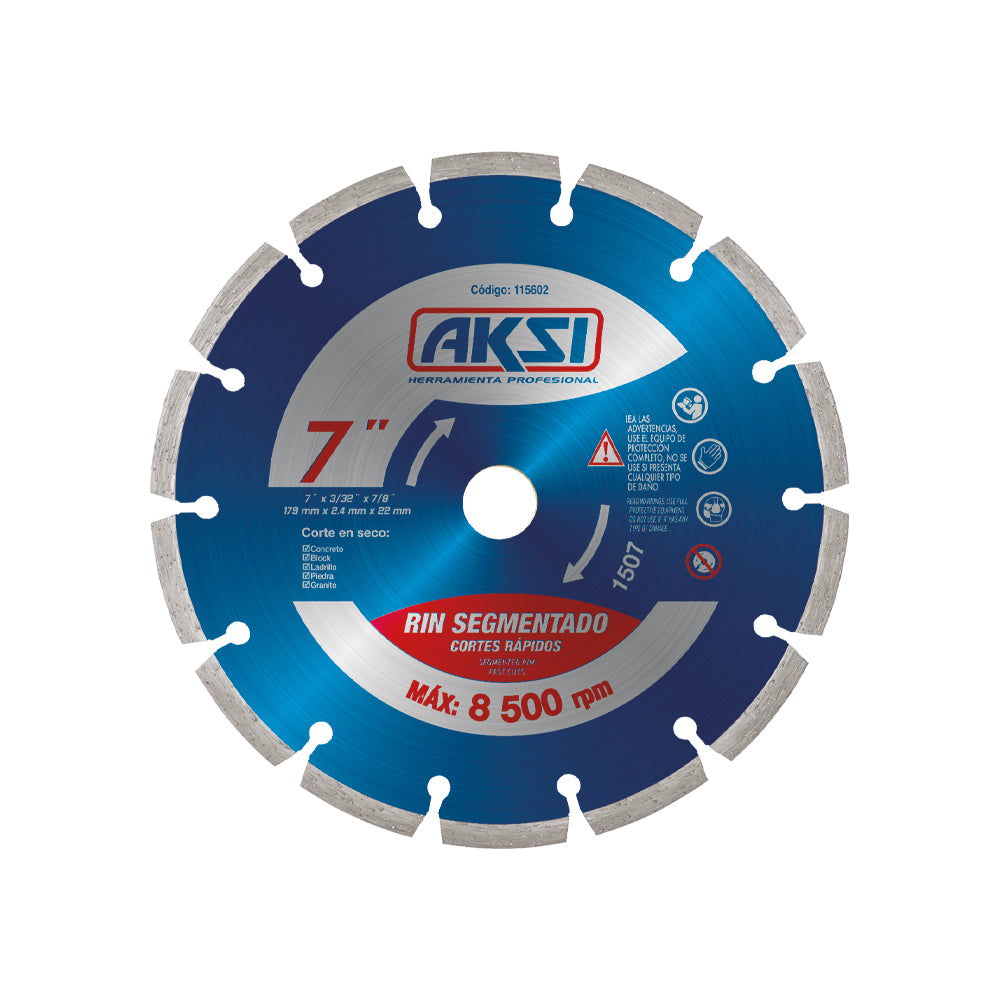 Disco diamantado rin segmentado de 7" - AK