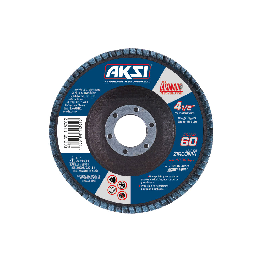 Disco laminado de 4 1/2" tipo 29 grano 60