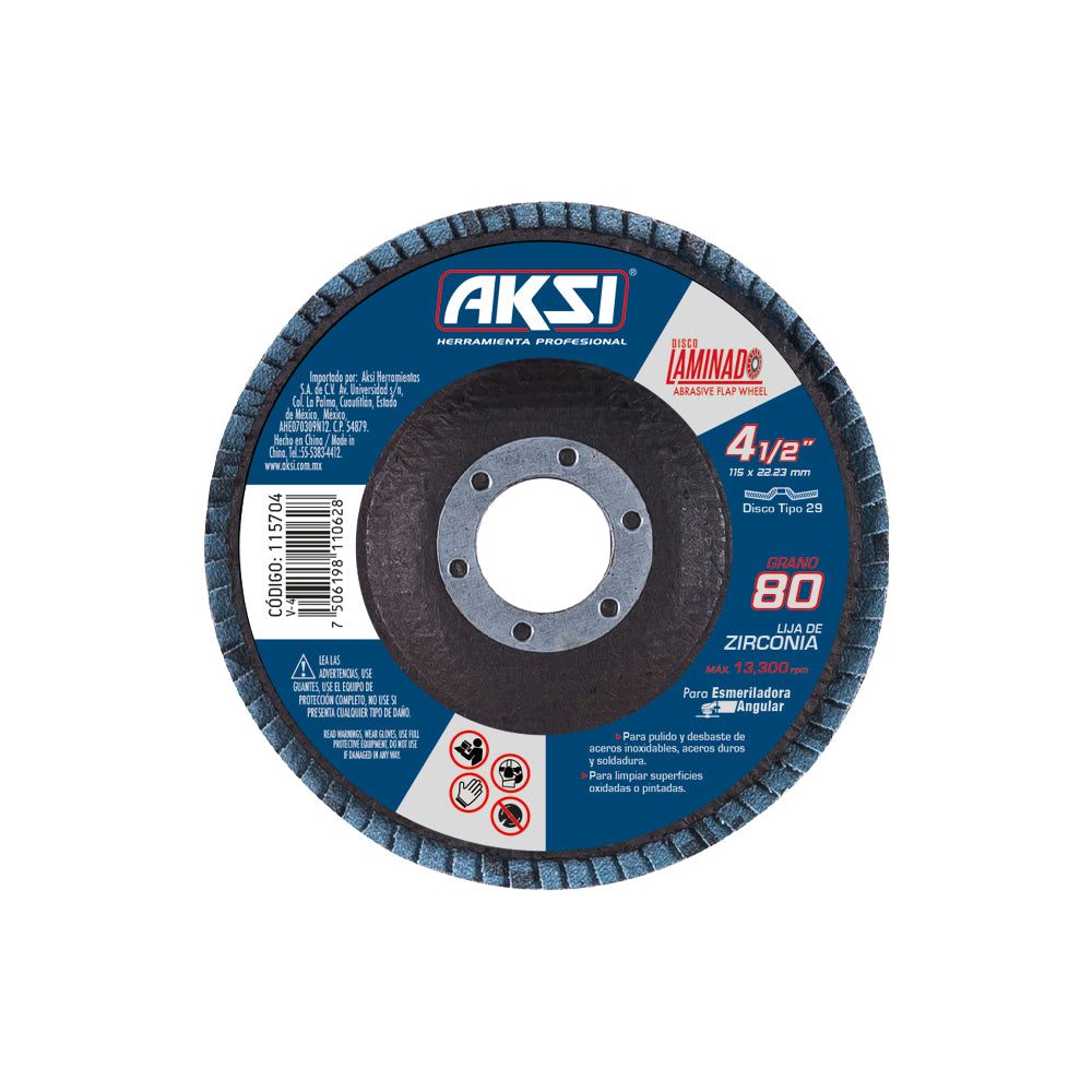 Disco laminado de 4 1/2" tipo 29 grano 80