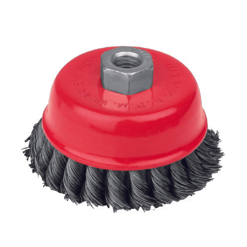 Carda de copa de 5", alambre trenzado fino - entrada 14mm