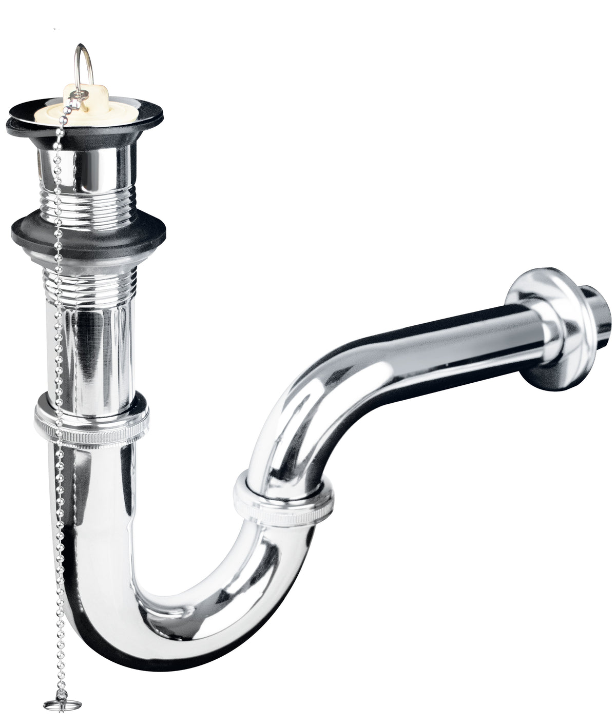 Céspol Cromado con Contra de Latón para Lavabo Tapón y Cadena 1 1/4"