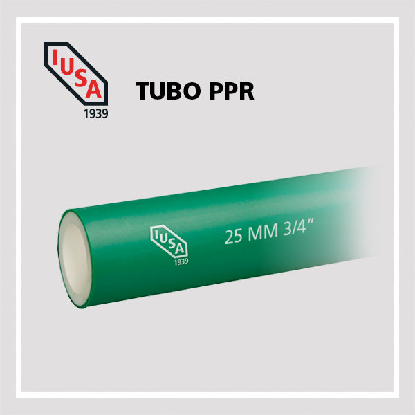 Tubo PPR verde IUSAPLUS clase 16 de 4 metros IUSA