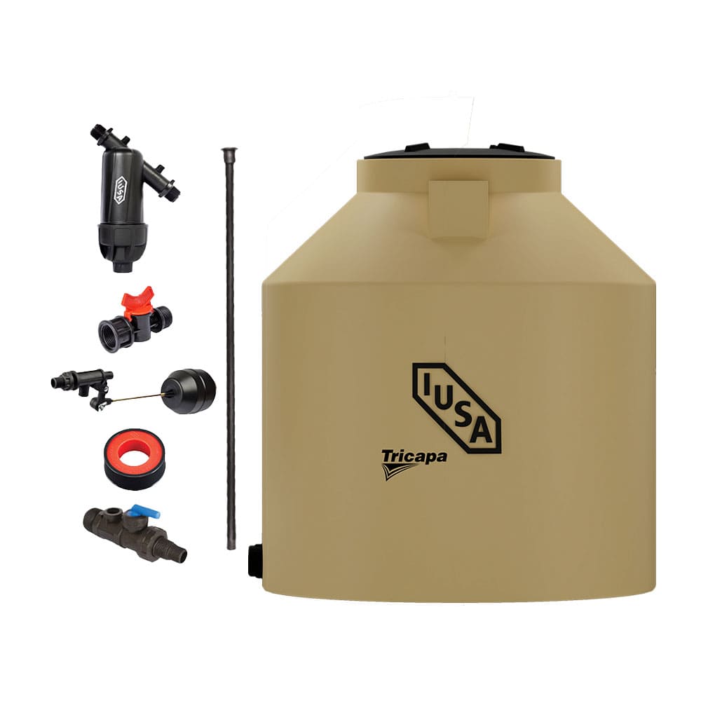 Tinaco tricapa beige IUSA con filtro y accesorios 450 L