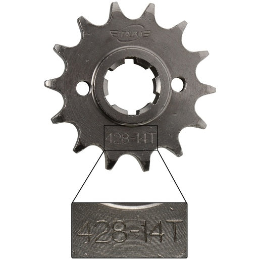 RUEDA DENTADA 14T - 150SZ, 150Z, AT125, DT125, FT110, RC150, RC150 YOROBO, 200Z, AT125RT, FT150GTSII, FT200TS, RC200 NEGRA