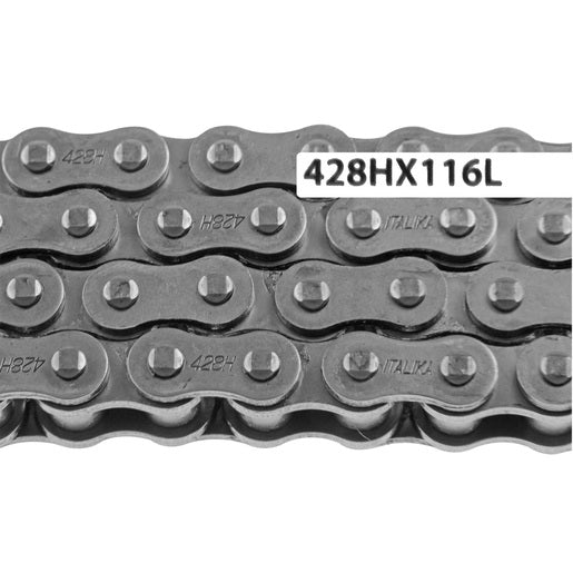 CADENA TRACCION 428HX116L REF - AT110 SPORT, DM125, DT125, TX200, AT125RT, RC200 NEGRA