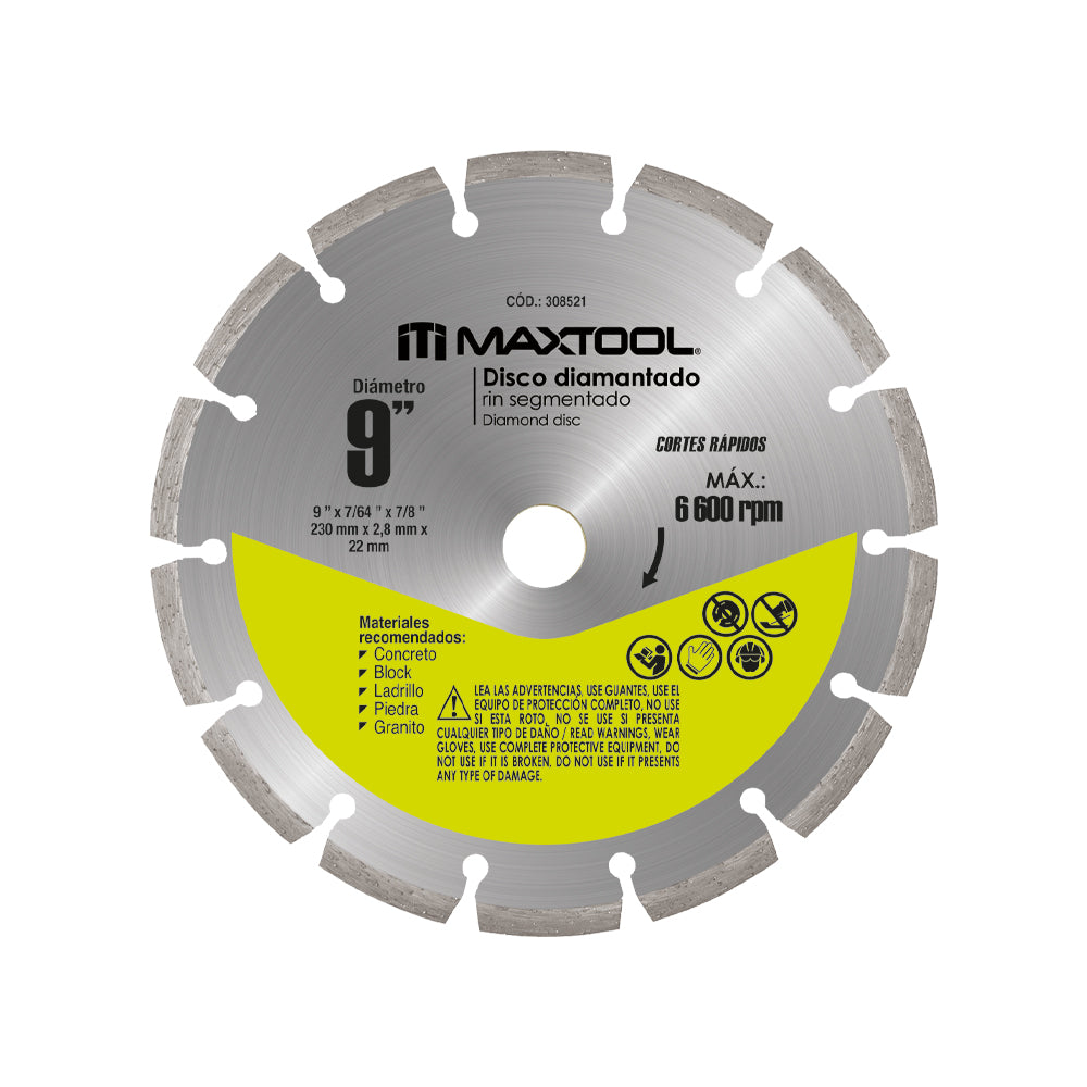 Disco diamantado rin segmentado de 9" - MX Maxtool