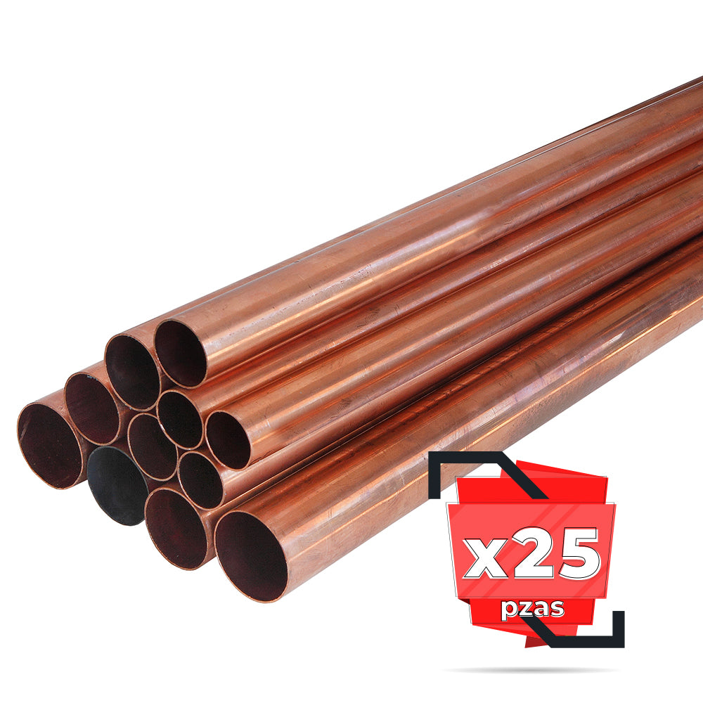 Tubo de cobre rígido tipo M de 1/2 pulgadas IUSA, venta por metro