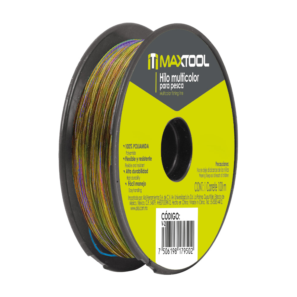 Hilo de Nylon para pesca 0.30 mm multicolor, 100m Maxtool