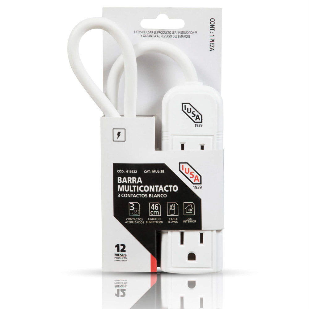 MUL-3B MULTICONTACTO 3 ENTRADAS BLANCO IUSA