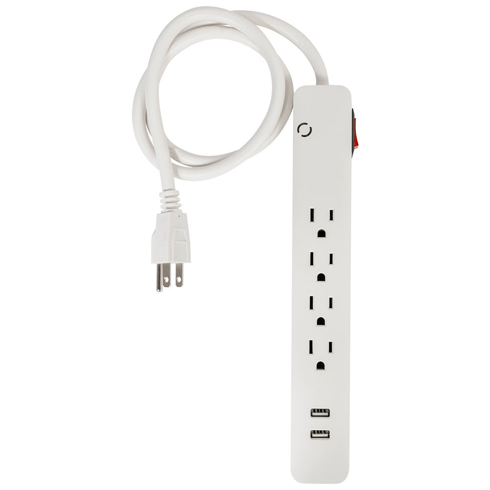 Multicontacto iusa, 4 entradas con supresor de picos y 2 usb