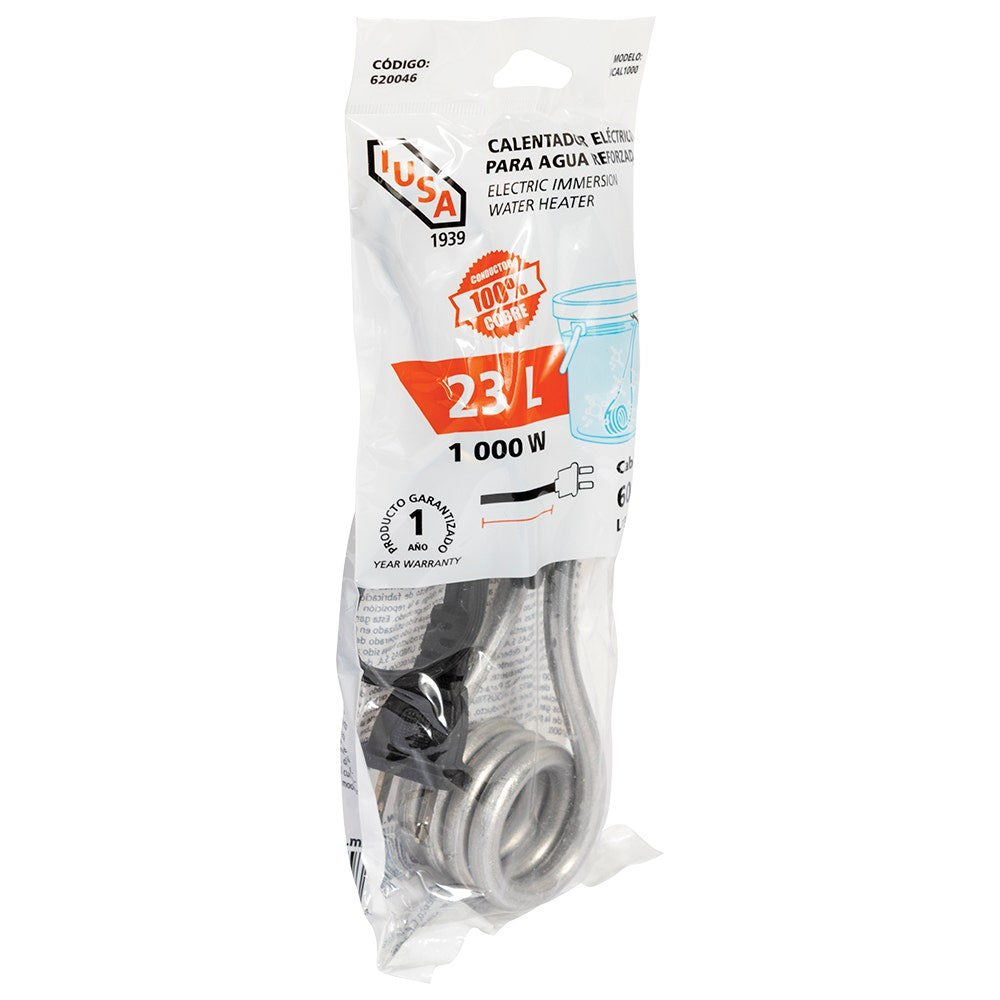 Resistencia eléctrica para calentar agua iusa 1000 w 23l