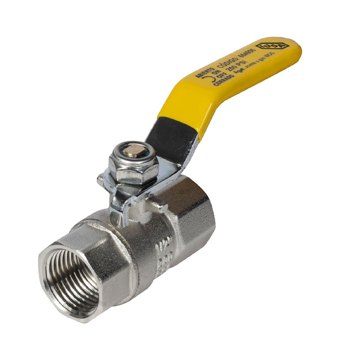 Válvula de esfera roscable de latón de 200 PSI IUSA