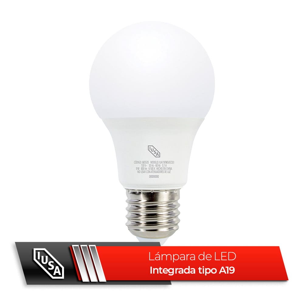 Lámpara LED A19 ECO 9 W luz blanca IUSA