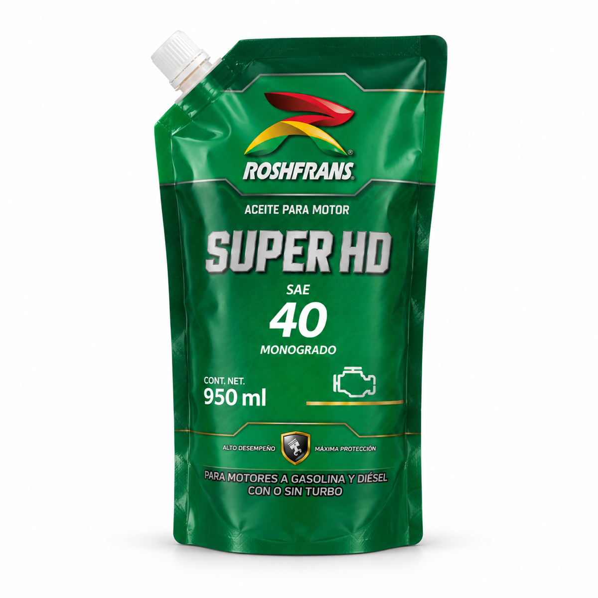Aceite Roshfrans Super HD SAE 40 API SL Roshpack, 950 ml