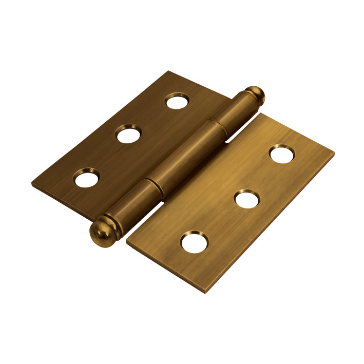 Bisagra cuadrada laton antiguo 4" x 4" cabeza redonda AKSI