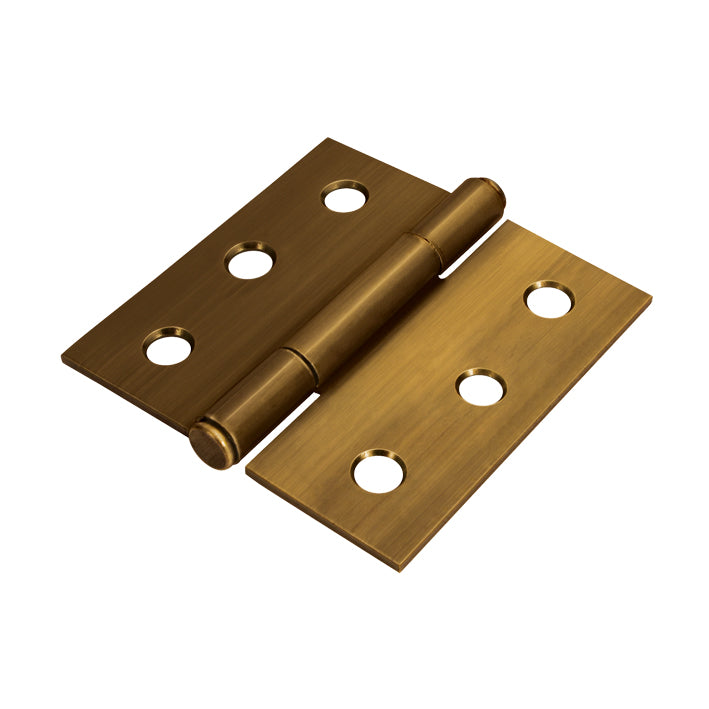 Bisagra cuadrada laton antiguo 4" x 4" cabeza plana AKSI