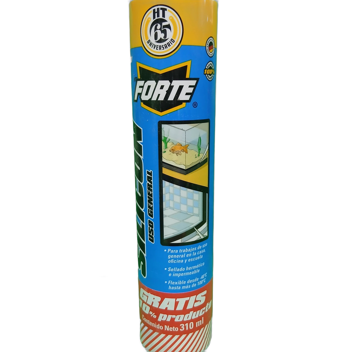 Silicón de uso general Forte Hecort, 280 ml — Negro