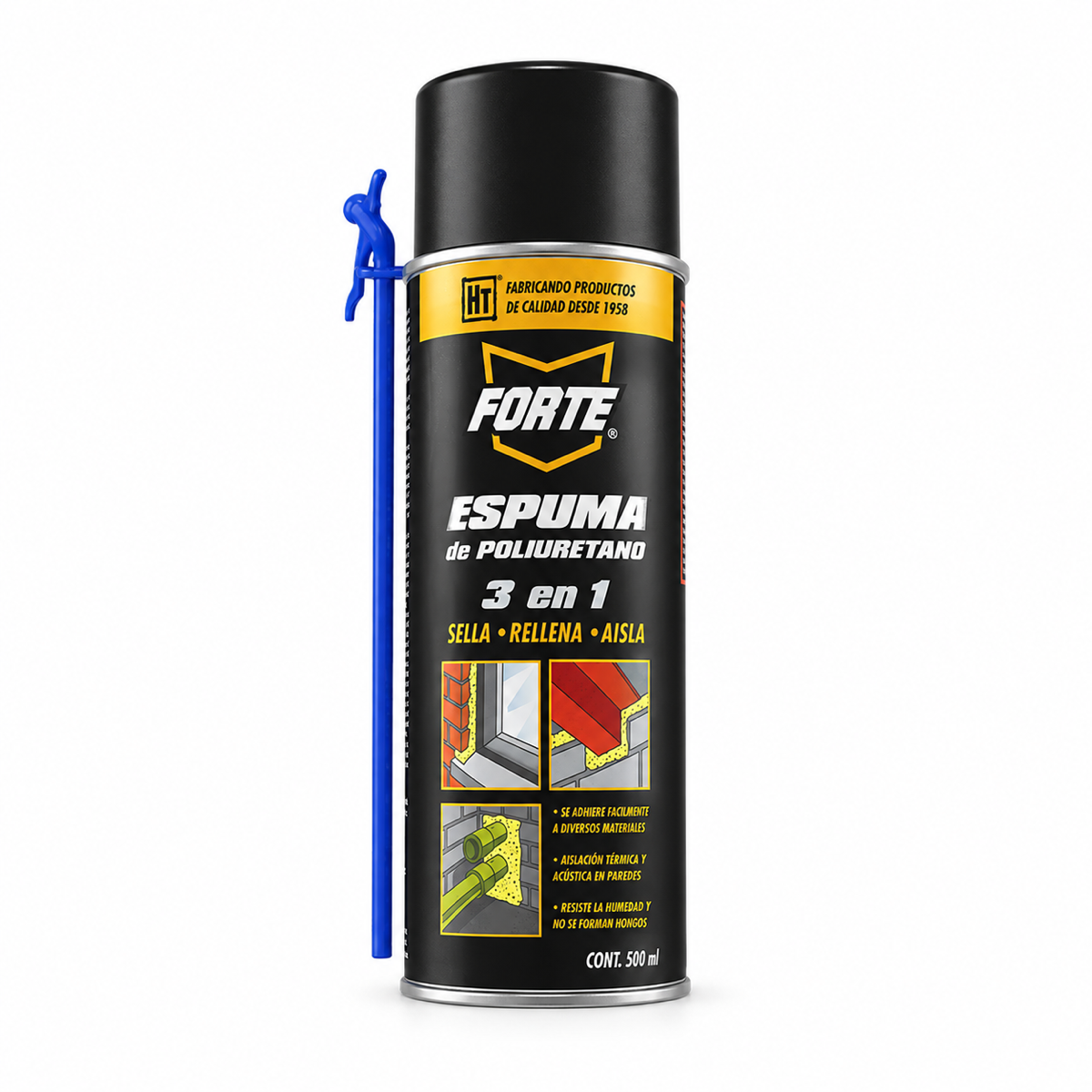 Espuma expansiva de poliuretano Forte Hecort — 500 ml