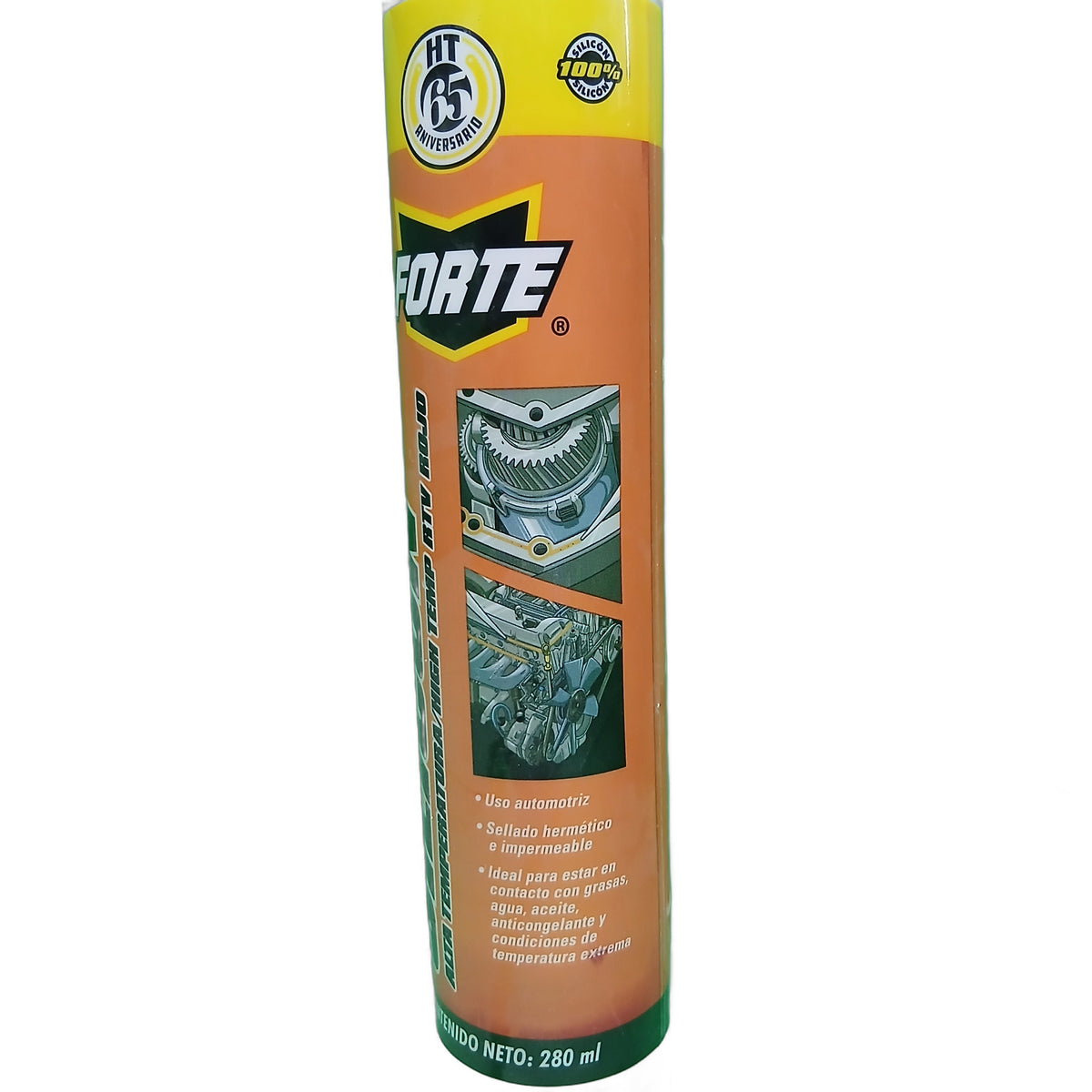Silicón de alta temperatura Forte Hecort, 280 ml — Rojo