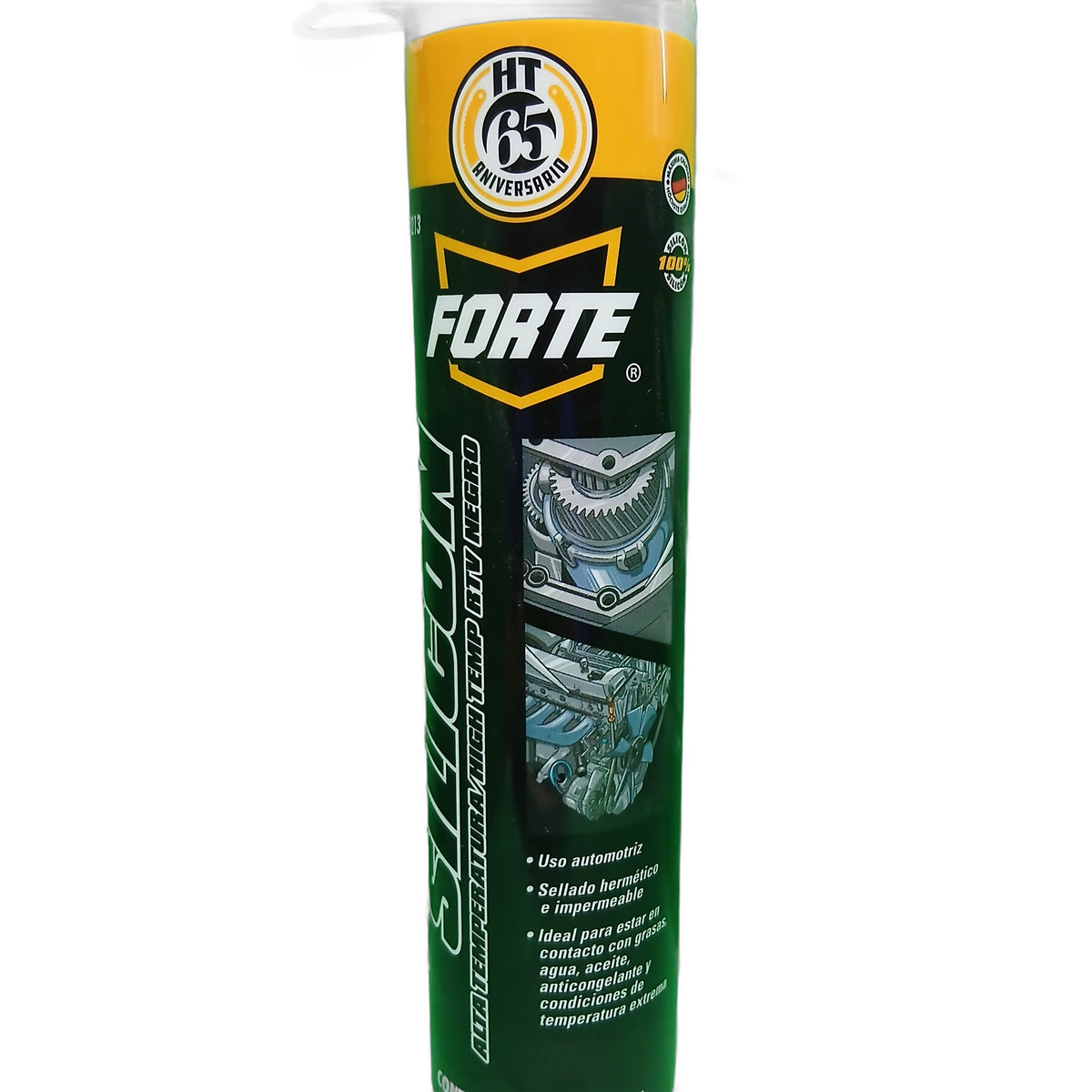 Silicón de alta temperatura Forte Hecort, 280 ml — Negro