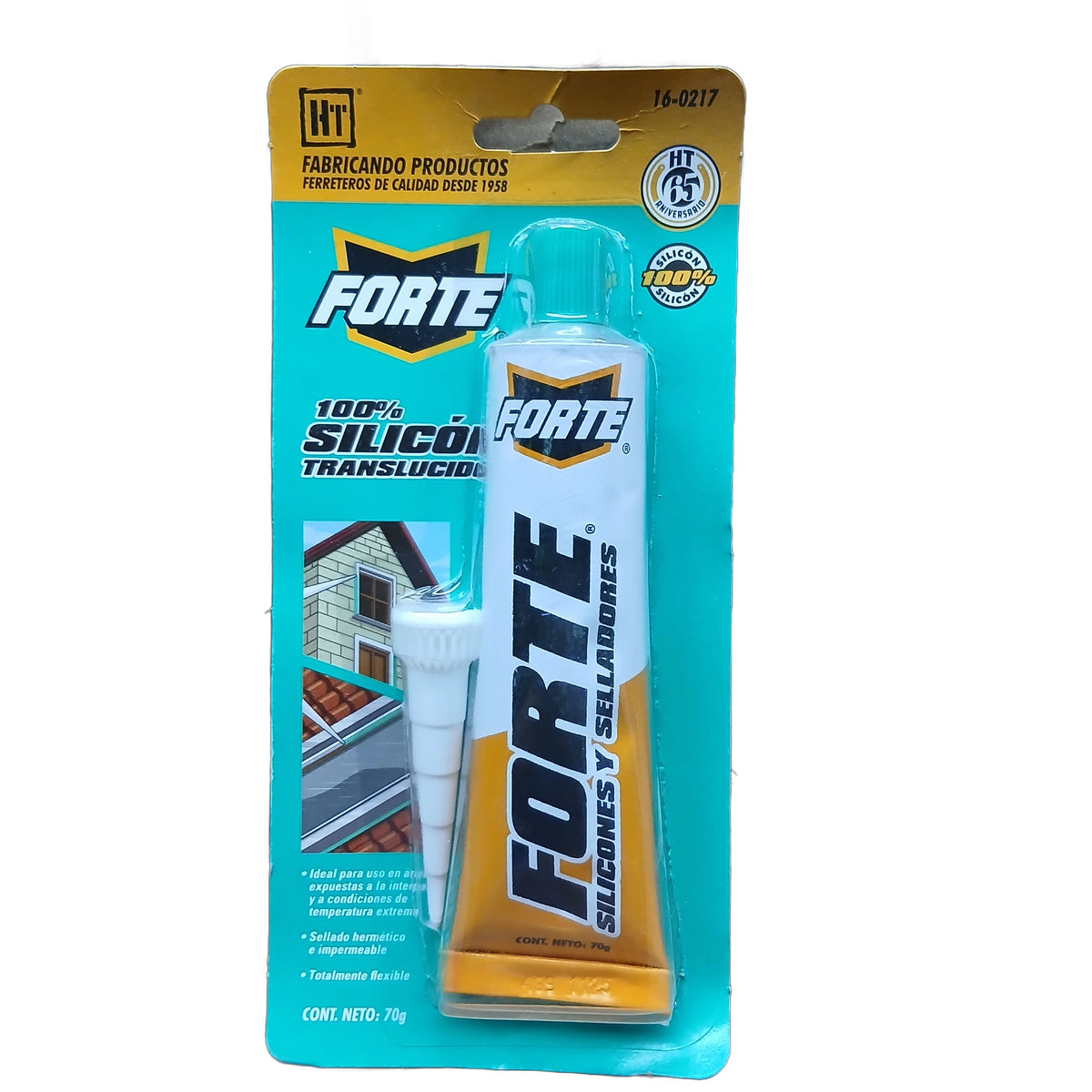 Silicón 100% translúcido Forte Hecort — 70 g
