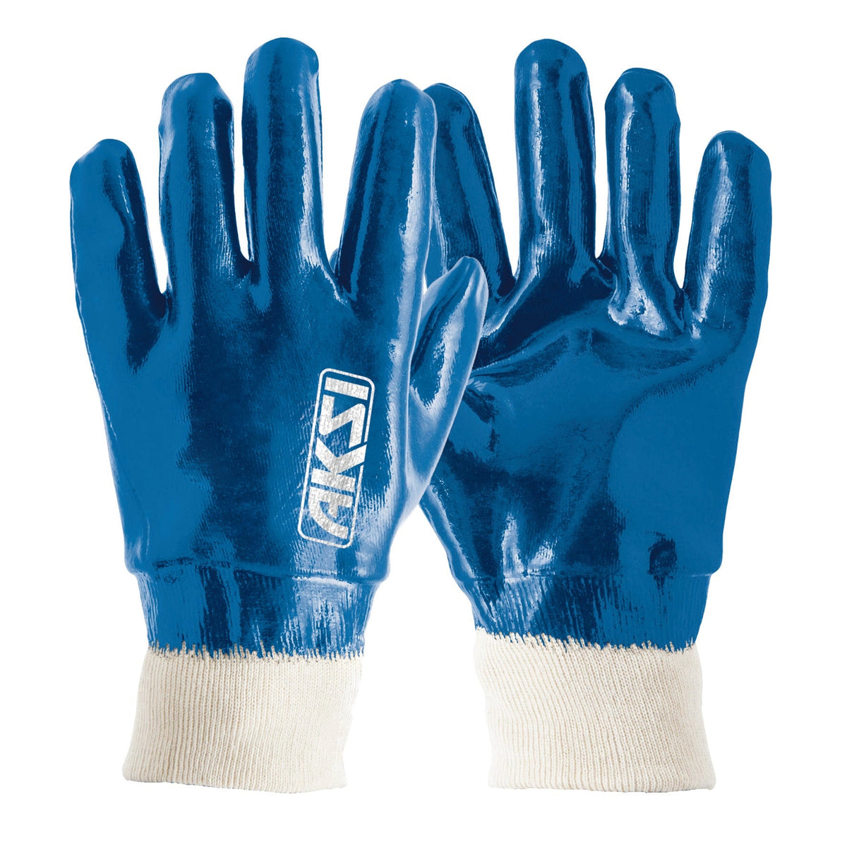 Guantes textiles con recubrimiento de nitrilo con puño tejido AKSI