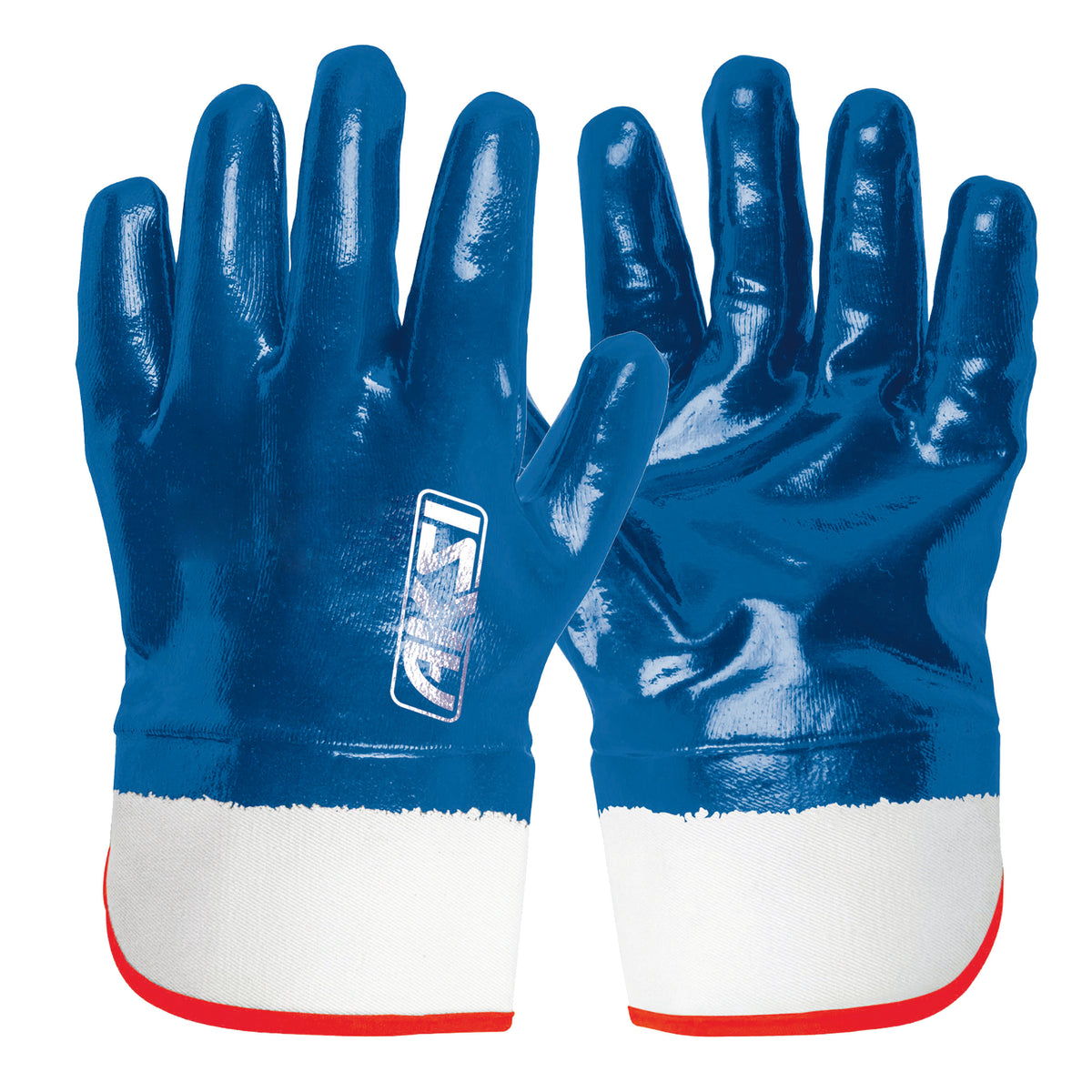Guantes textiles con recubrimiento de nitrilo con puño de seguridad AKSI