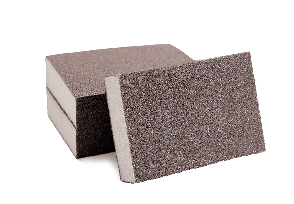 Esponja abrasiva 3 3/4" x 2 3/4" x 1", grano 150 AKSI