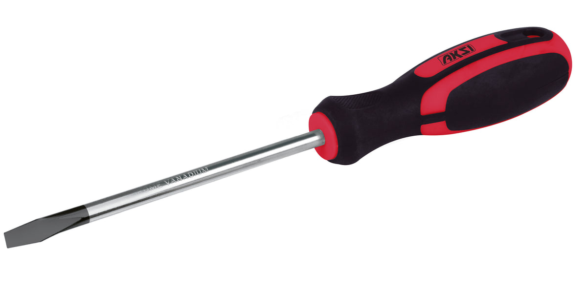Desarmador plano punta estandar 5/16" x 6", mango Confort Grip AKSI
