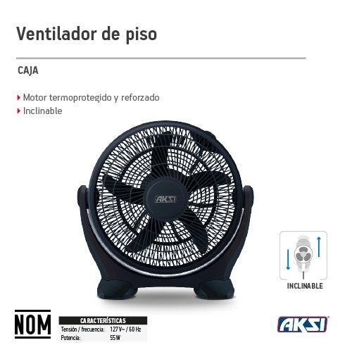 Ventilador de piso plástico de 16"" Aksi
