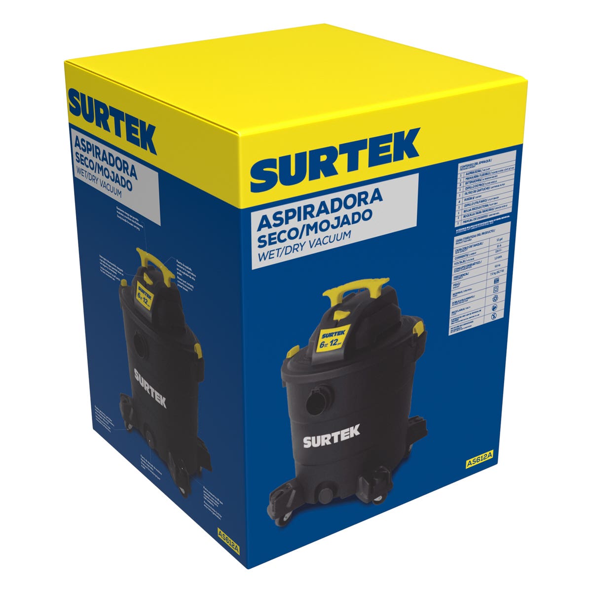 Aspiradora 12 gal 6HP, Surtek. - FERRETERÍA WITZI