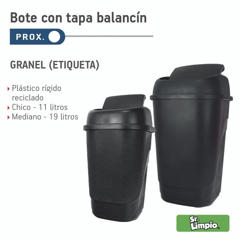 BOTE CON TAPA BALANCIN NEGRO SR. LIMPIO - FERRETERÍA WITZI