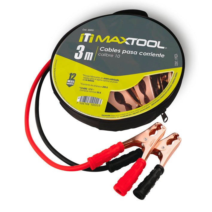 Cable pasacorriente Cal. 10 Maxtool - FERRETERÍA WITZI