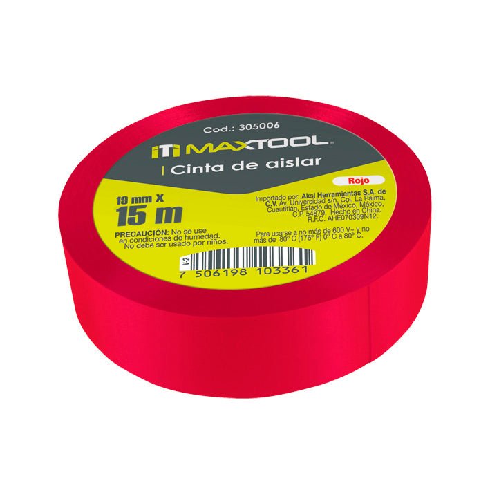 Cinta de aislar 19mmx15m Maxtool - FERRETERÍA WITZI