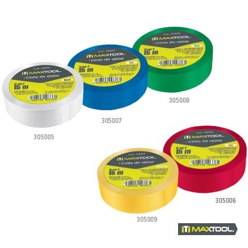 Cinta de aislar 19mmx15m Maxtool - FERRETERÍA WITZI