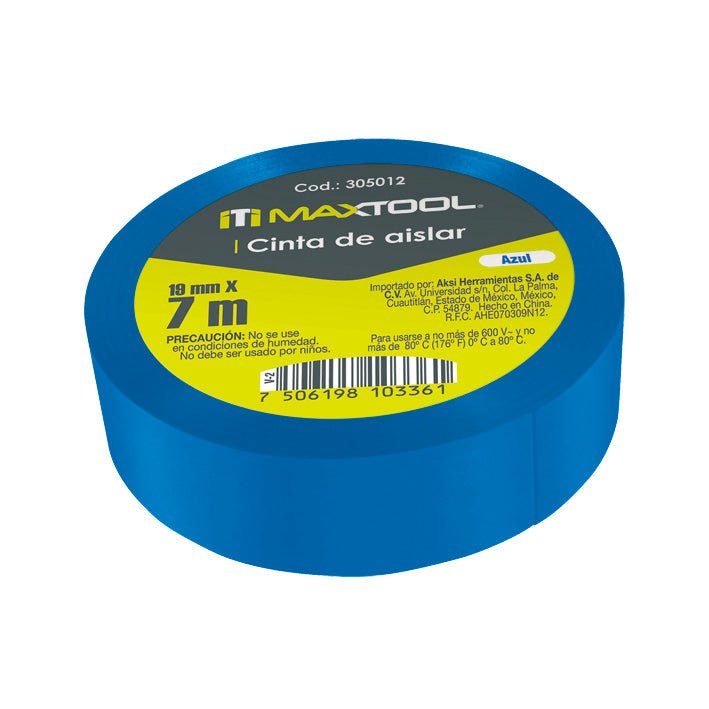 Cinta de aislar colores 19mmx7m Maxtool - FERRETERÍA WITZI