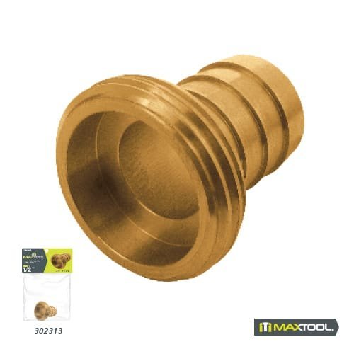 Conexion sencilla de laton macho de 1/2" en bolsa con caballete Maxtool - FERRETERÍA WITZI