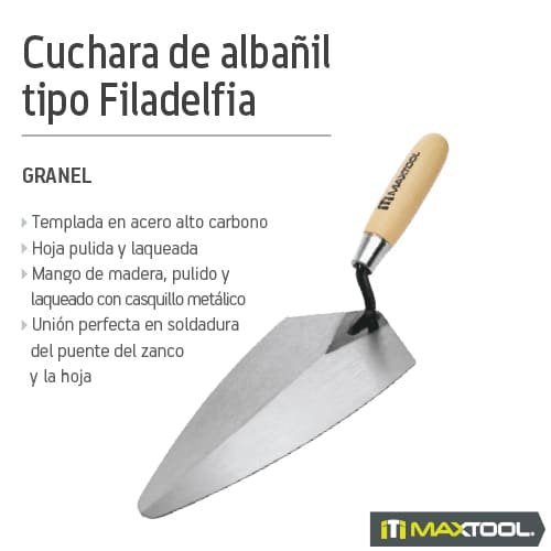 Cuchara de albañil tipo F Maxtool - FERRETERÍA WITZI