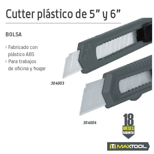 Cutter plastico 5" Maxtool - FERRETERÍA WITZI