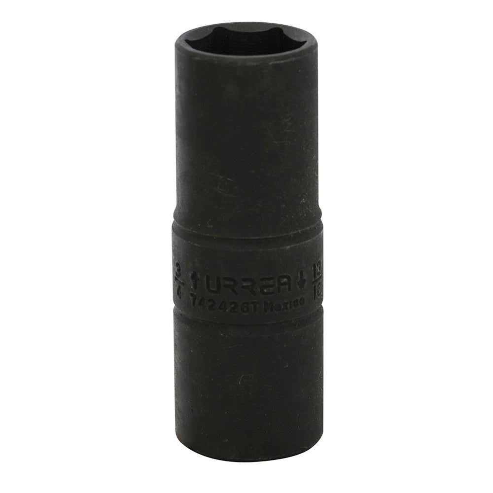 Dado de impacto largo doble boca en pulgadas cuadro de 1/2", 3/4" x 13/16" Urrea - FERRETERÍA WITZI
