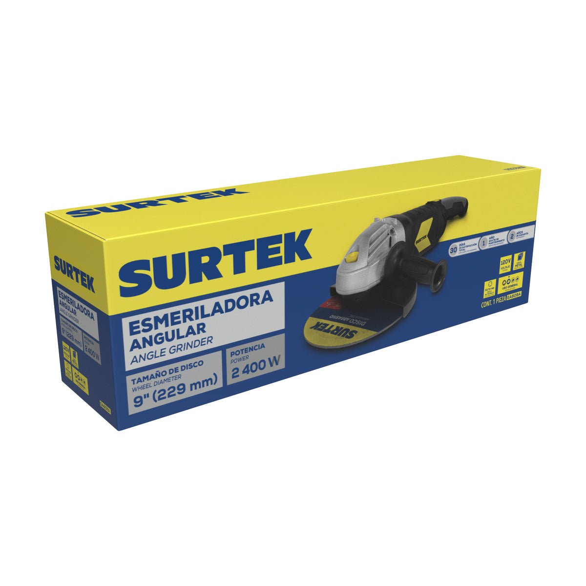Esmeriladora angular 9" 2400 W Surtek - FERRETERÍA WITZI