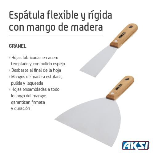 Espátula rigida con mango de madera de 1", Aksi - FERRETERÍA WITZI