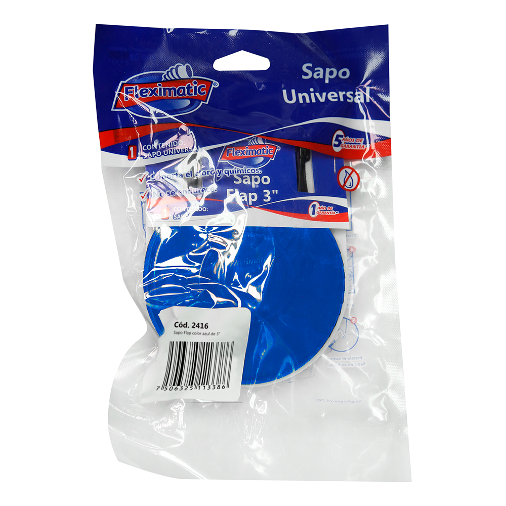 Sapo flap azul para WC FLEXIMATIC — modelo 2416 — detalle 3