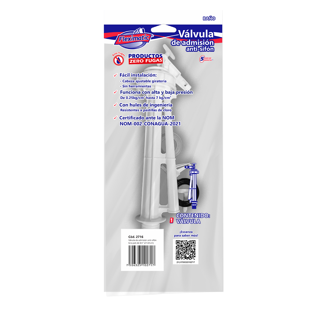 Válvula de Admisión Anti-Sifón Gira Jack de 8.5" FLEXIMATIC 2716 — modelo 2716 — detalle 3
