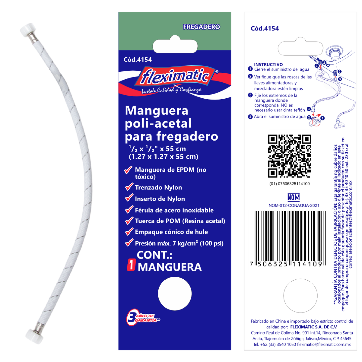 Manguera poli-acetal 1/2 × 1/2 FLEXIMATIC — modelo 4154 — detalle 2