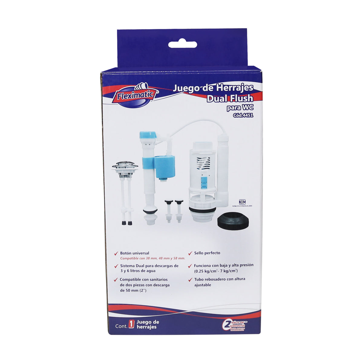 Herraje para wc dual flush 2" FLEXIMATIC 4451 — modelo 4451 — detalle 3
