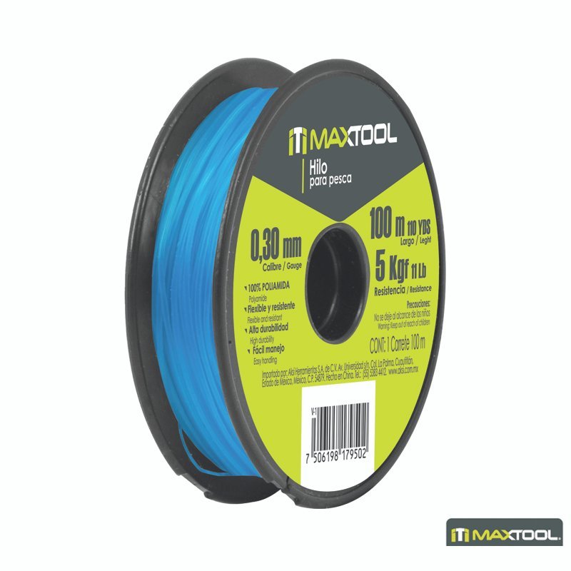 Hilo de Nylon para pesca azul, 100m Maxtool - FERRETERÍA WITZI