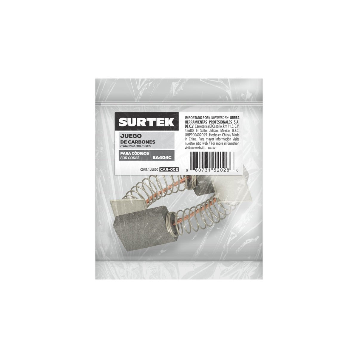 Juego de carbones para EA607A, 2 piezas Surtek - FERRETERÍA WITZI
