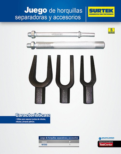 Juego de horquillas, separadores y accesorios, 5 piezas Surtek - FERRETERÍA WITZI