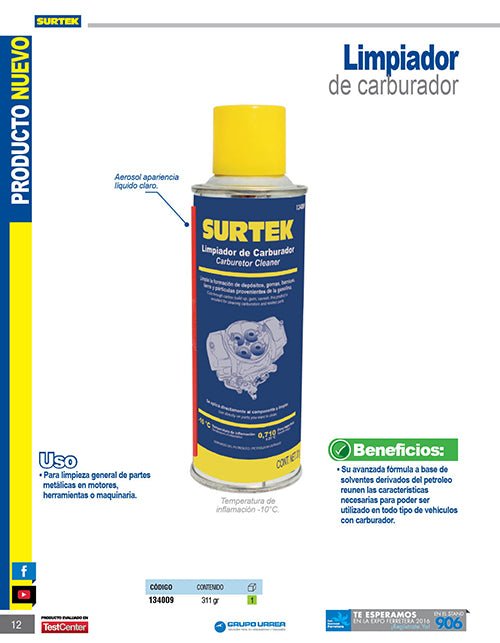 Limpiador de carburador 311 g Surtek - FERRETERÍA WITZI